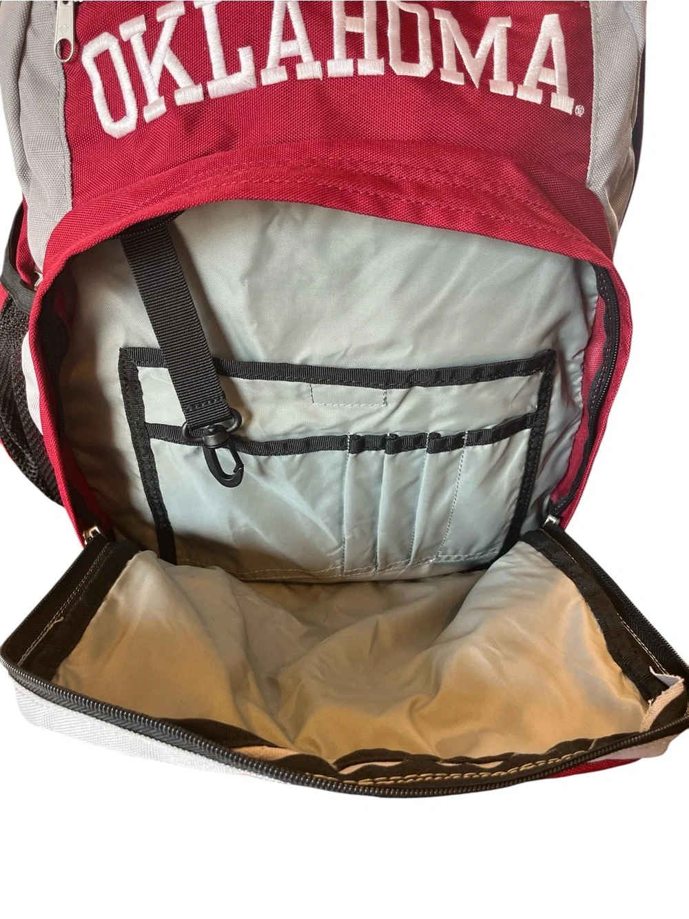 Oklahoma Crimson & Gray Columbia Backpack with OU Logo